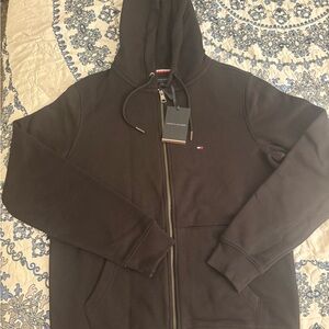 Tommy Hilfiger Men's Black Zip-Up Hoodie Jacket